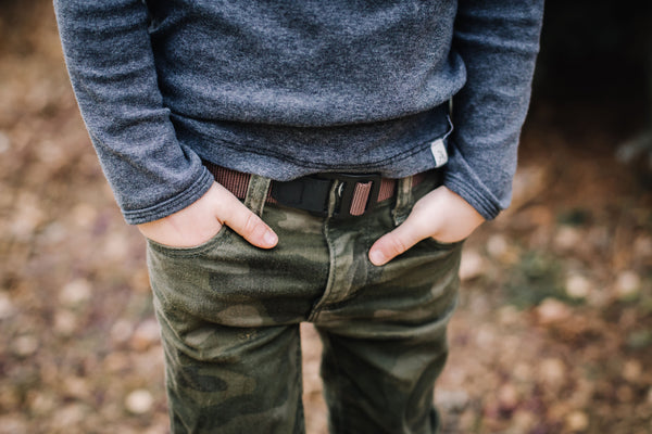 KIDS BROWN BELT + PINK BUCKLE