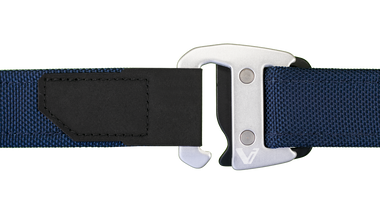 Blue Belt + Silver Black Buckle