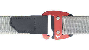 Gray Belt + Cayenne Red Buckle