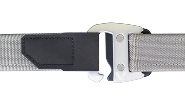 Gray Belt + Silver Black Buckle