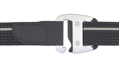 Webbing Belt + Silver Black Buckle